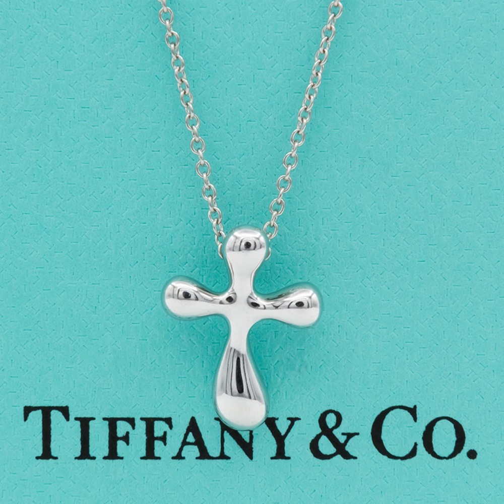 Rare Tiffany & Co. Platinum Elsa Peretti Cross Pendant